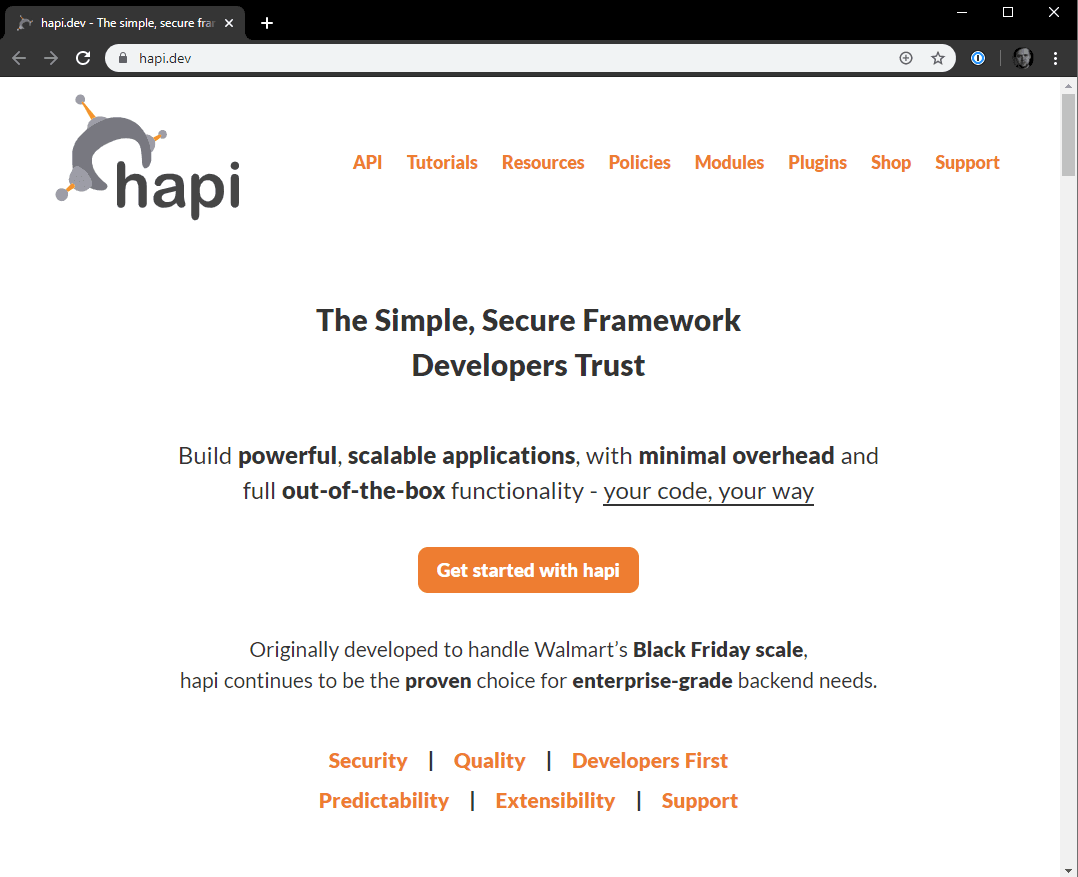 HapiJS Homepage