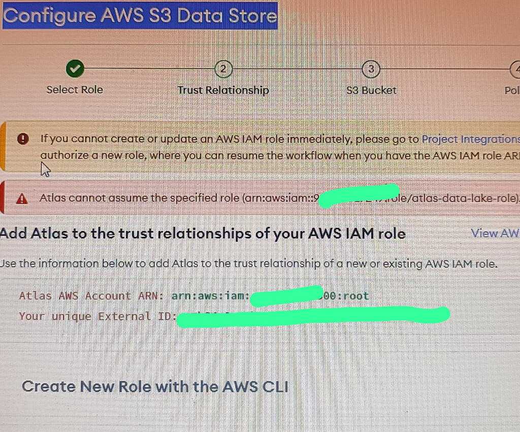 Error In Configuring Aws S Data Store In Mongodb Data Lake Mongodb Atlas Mongodb Developer