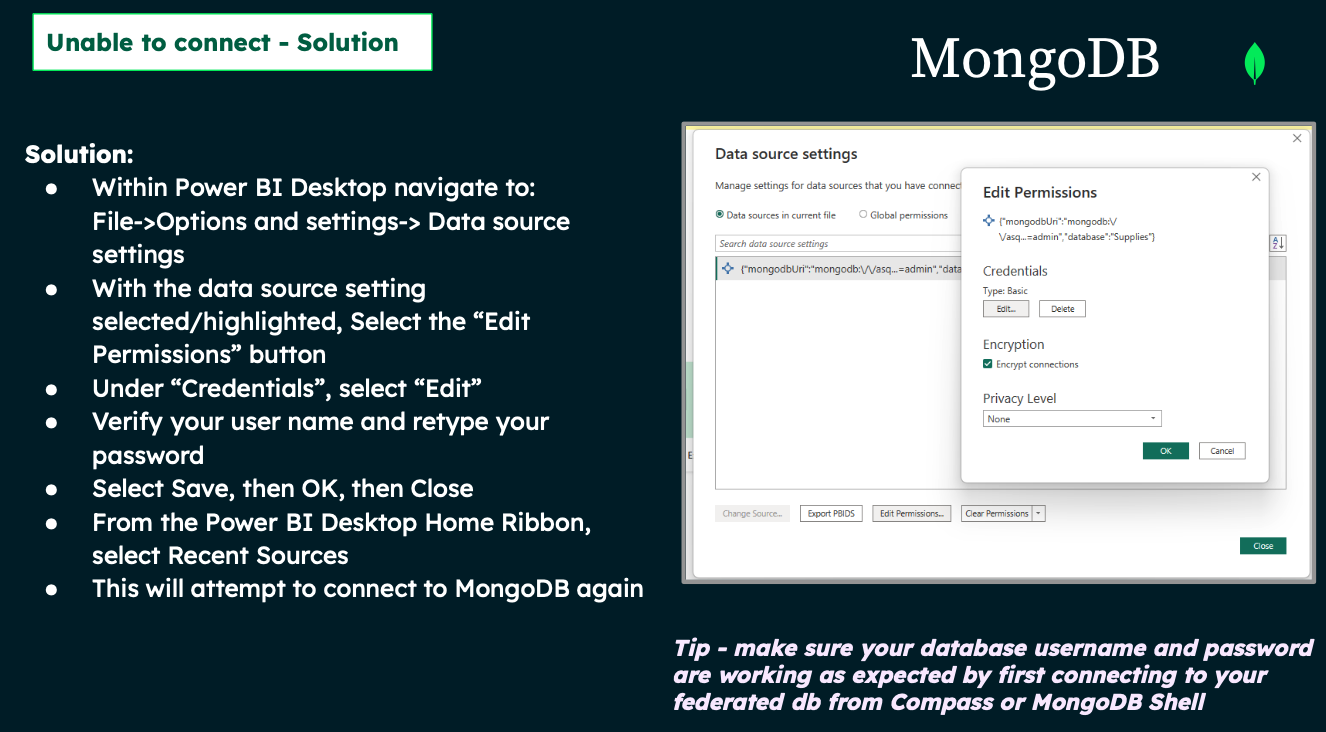 Error while connecting MongoDB to PowerBI using MongoDB Atlas SQL