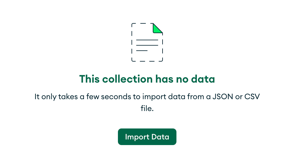 Import data in collection