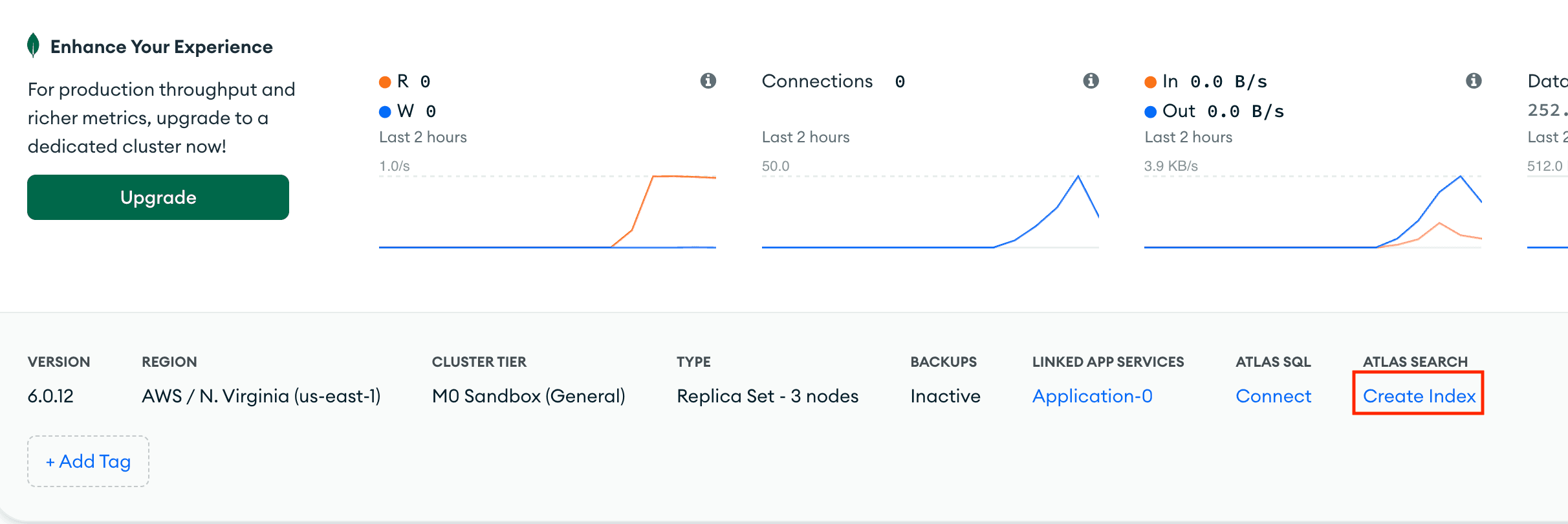 Criação de índice do Atlas