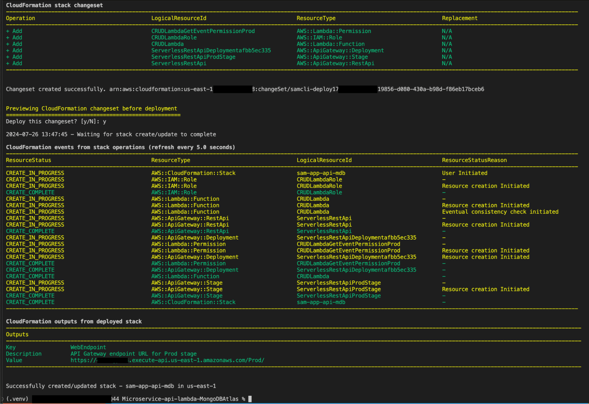 Cloud formation stack completion