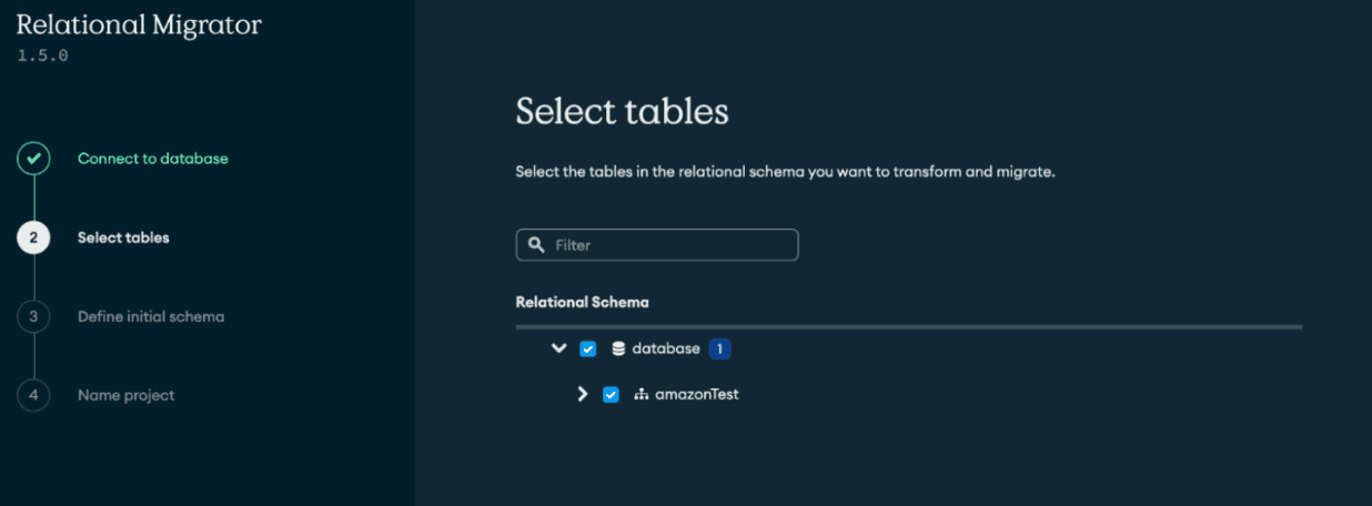 [Select tables option in Relational Migrator]