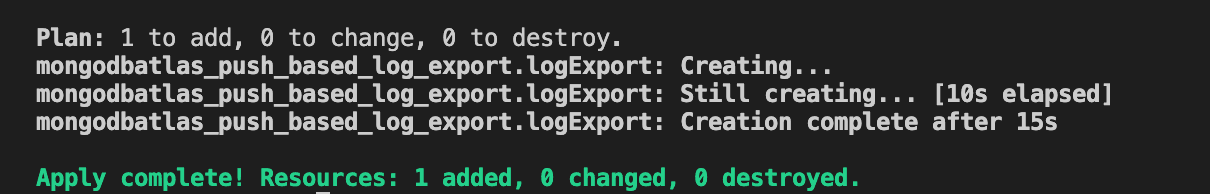 Terraform in terminal showcasing deployment