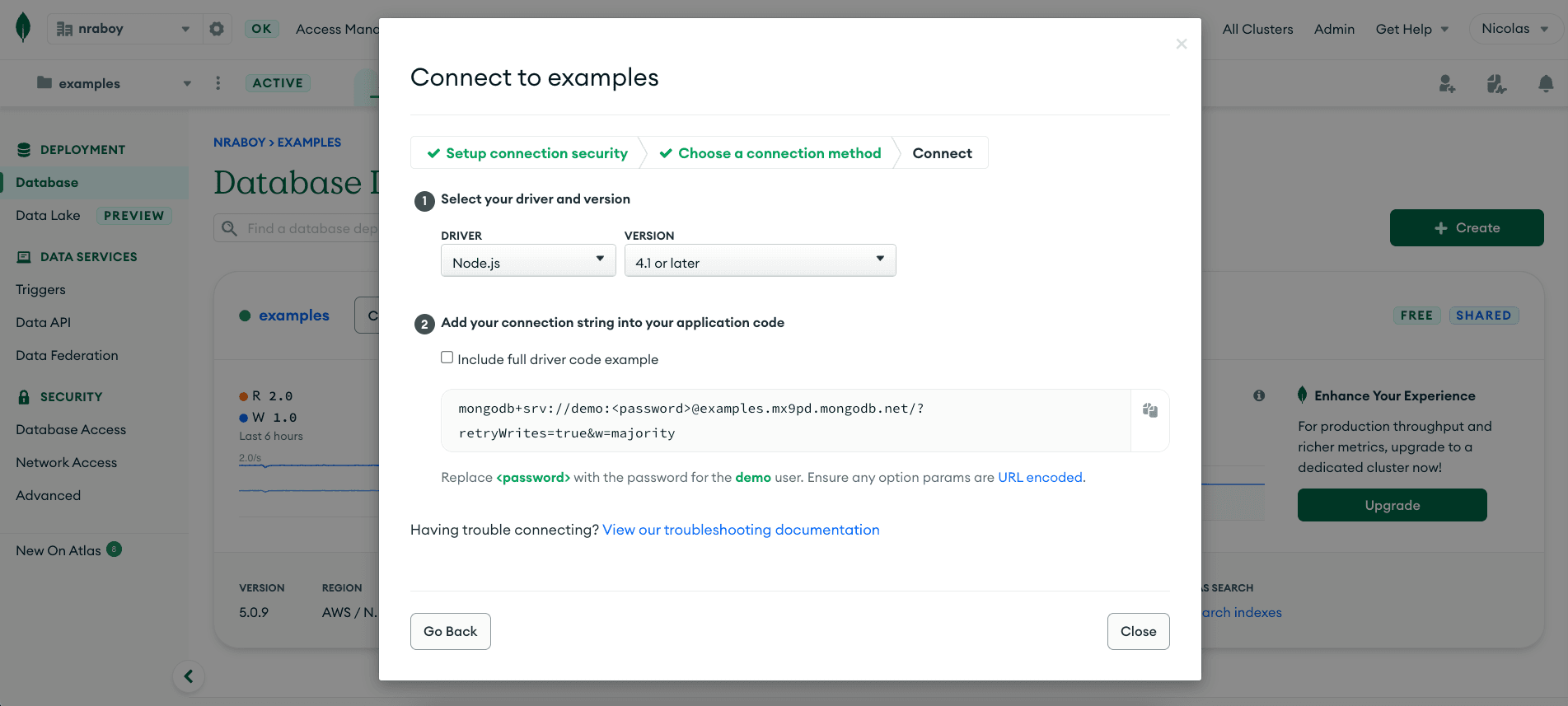 Ligar ao MongoDB Atlas