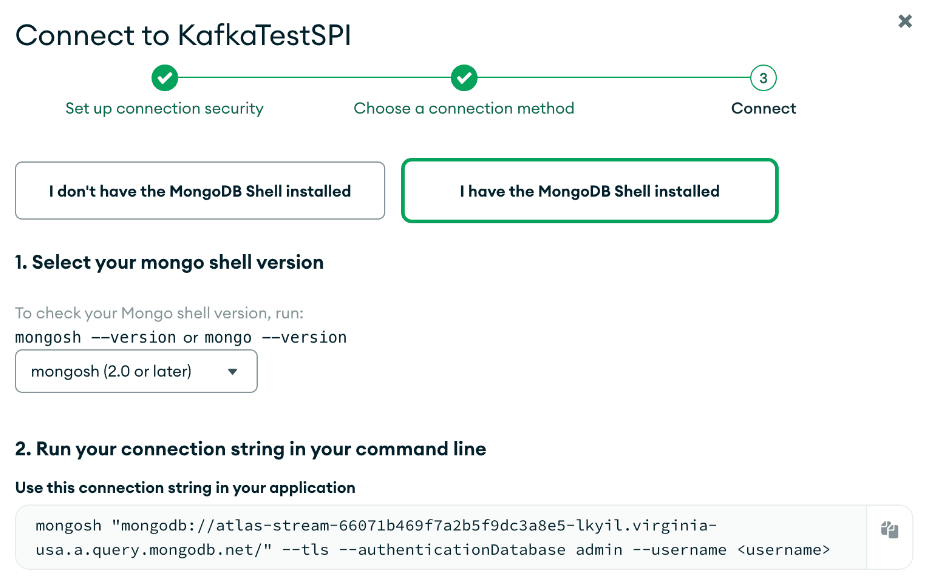 The connection dialog for connecting to an SPI.
