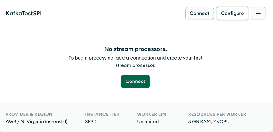 The Stream Processing Instance view in Atlas.