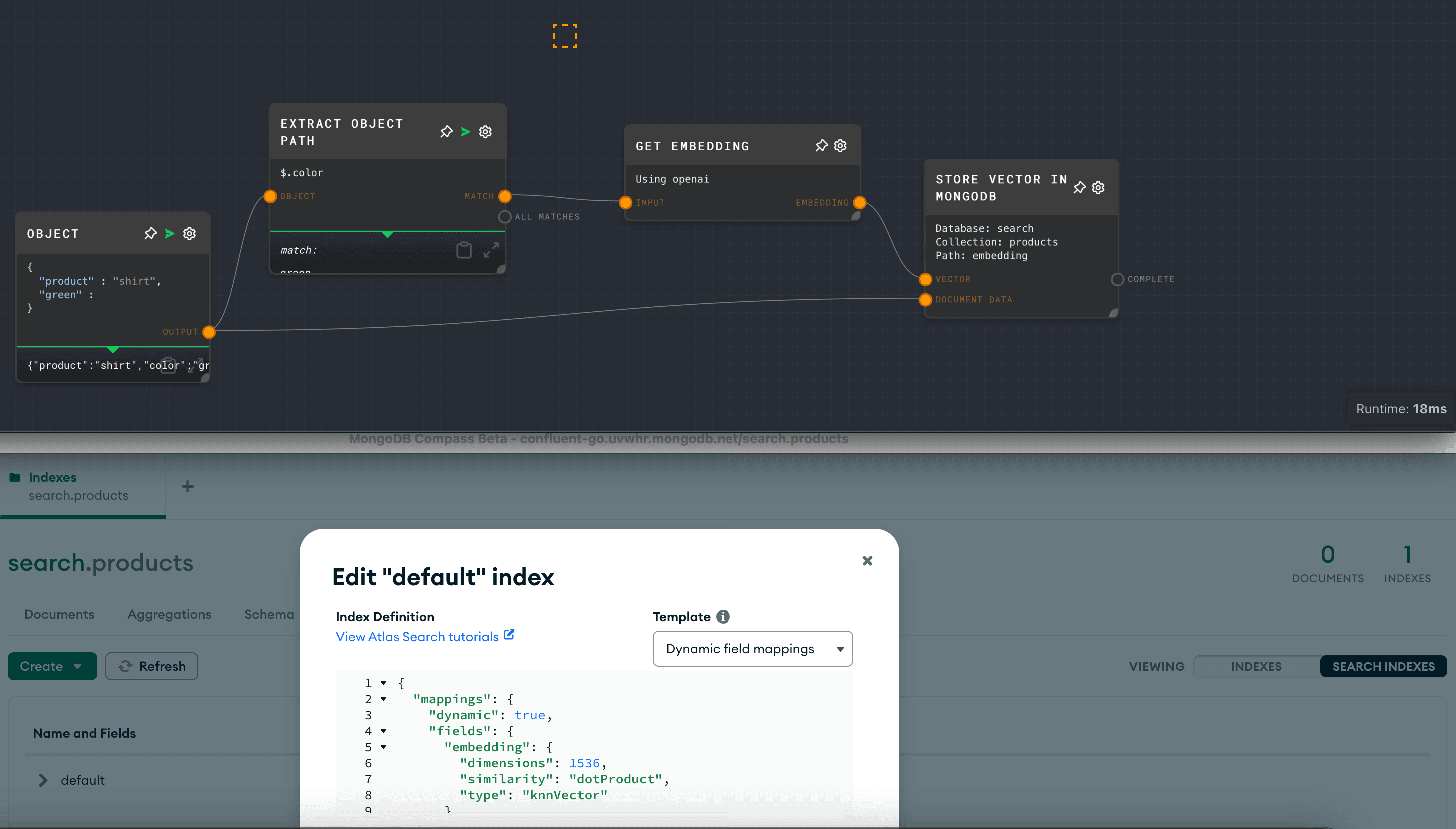 Store Embedding and documents using Rivet