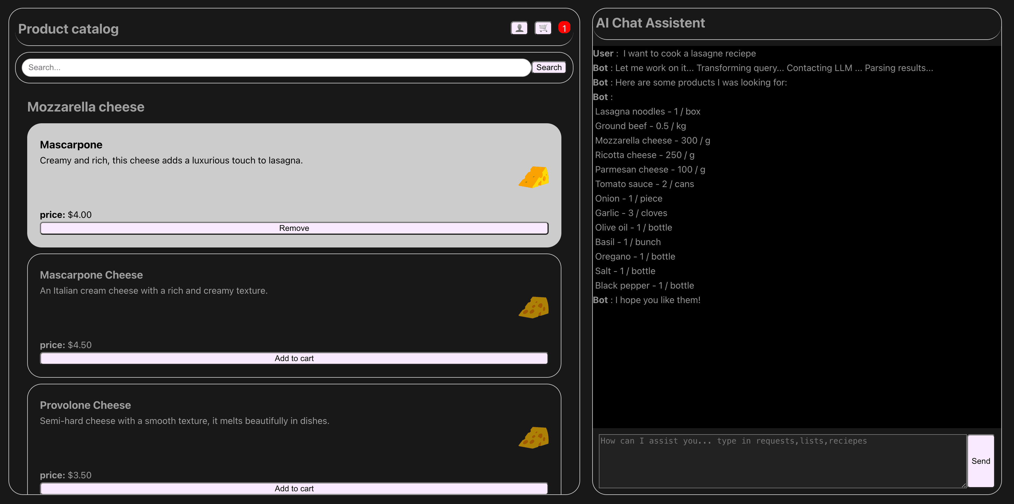 AI Shop UI