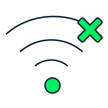 An icon depicting network loss