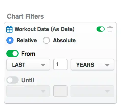 Image showing relative date filter