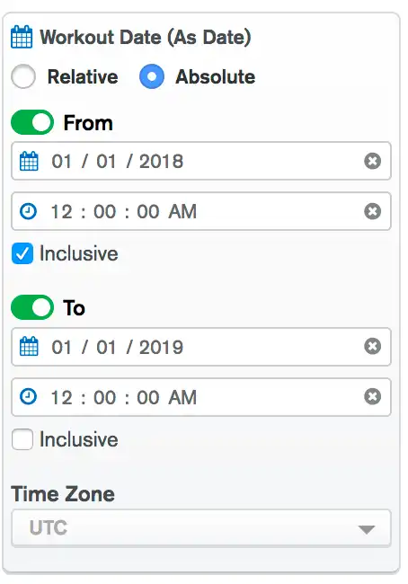 Image showing absolute date filter