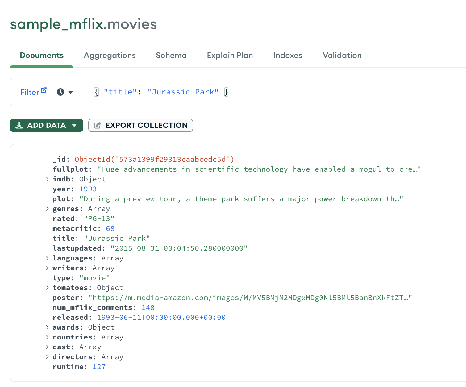 Query Your Data MongoDB Compass