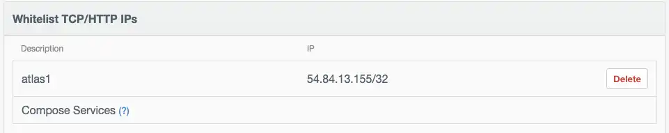 Shows IP address range entered in the Whiltelist TCP/HTTP
IPs section.