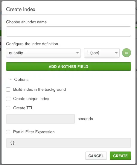 Create inventory index in Compass