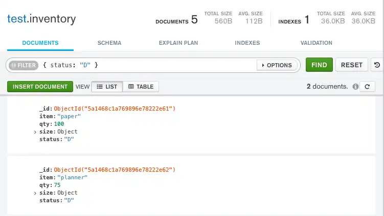 Query using equality condition