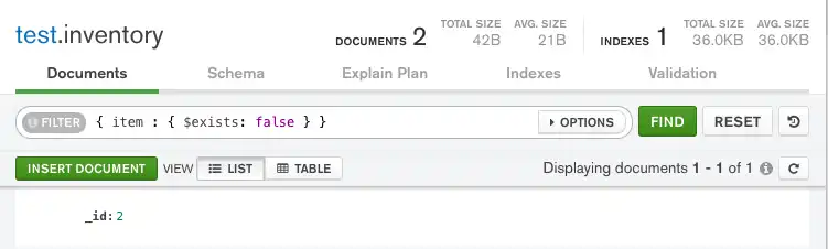 Query for null value