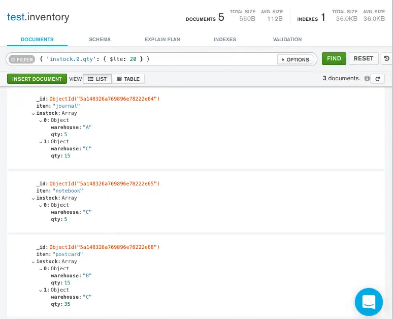 Query for array element matching single condition