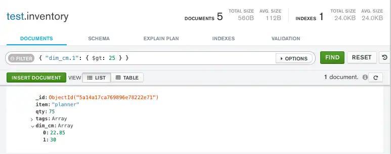 Query array by index