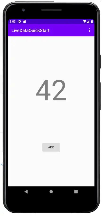 LiveData QuickStart カウンター アプリ。