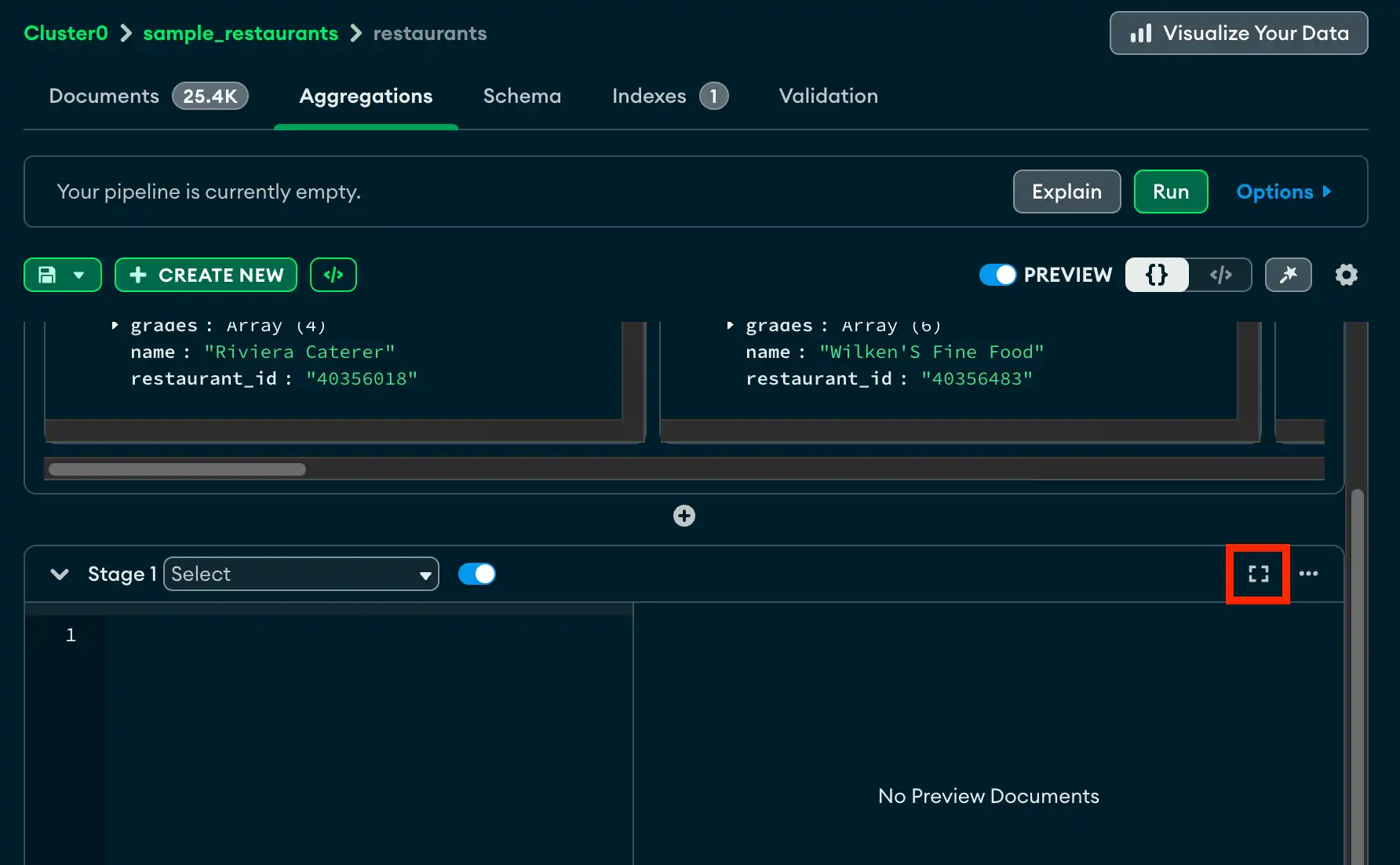 Focus Mode ボタンを選択します