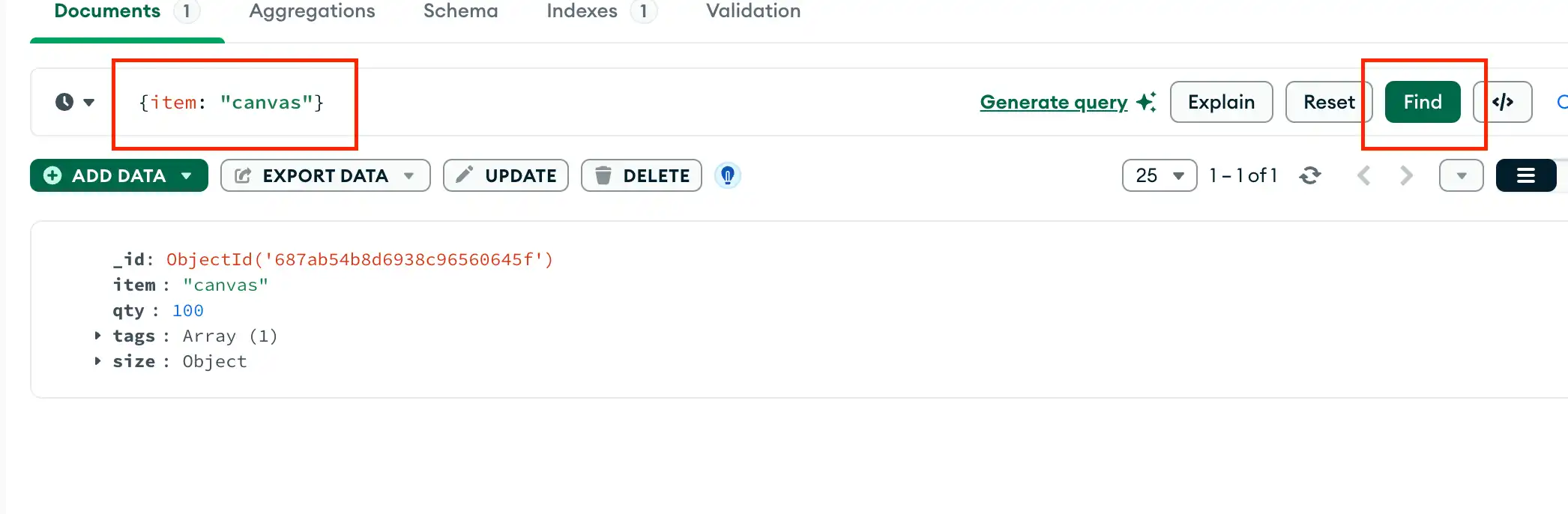 コレクション内の一致するドキュメントのクエリ