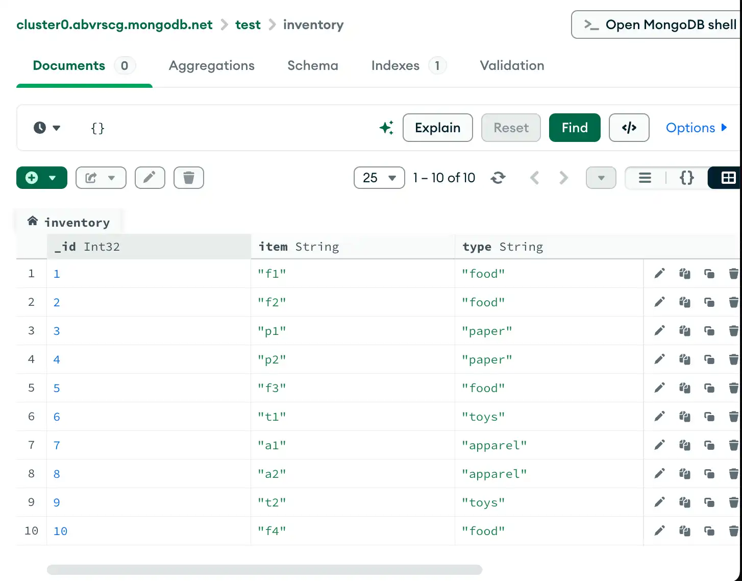 Compass Inventory コレクションに関するドキュメント