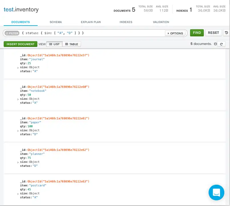 Query using query operators