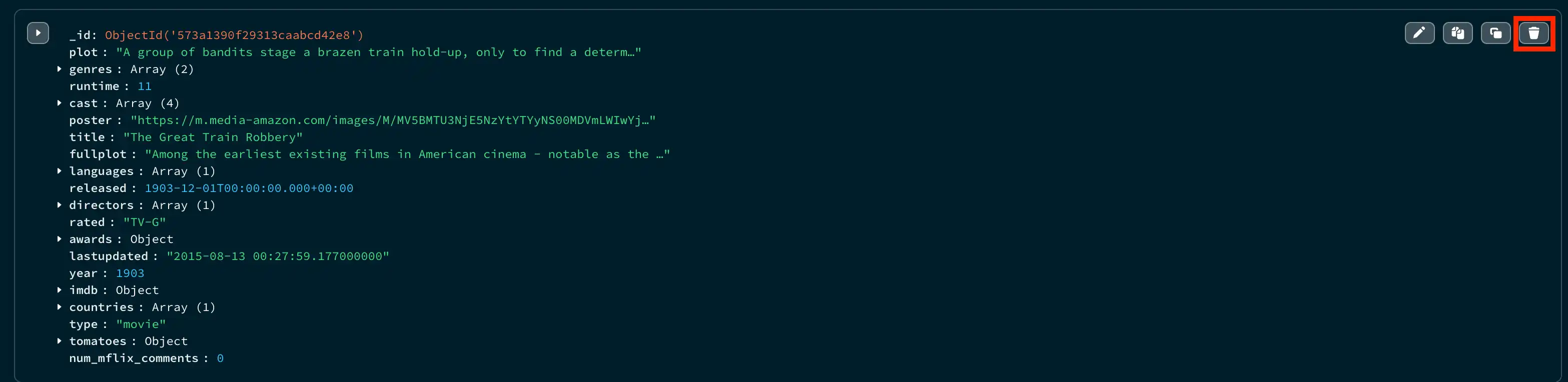 목록 뷰의 삭제 버튼