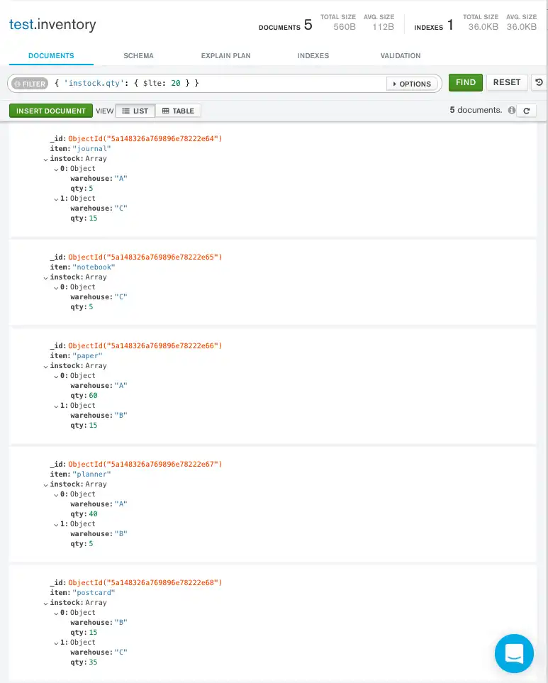 Fazer query de campo incorporado que corresponde a uma única condição