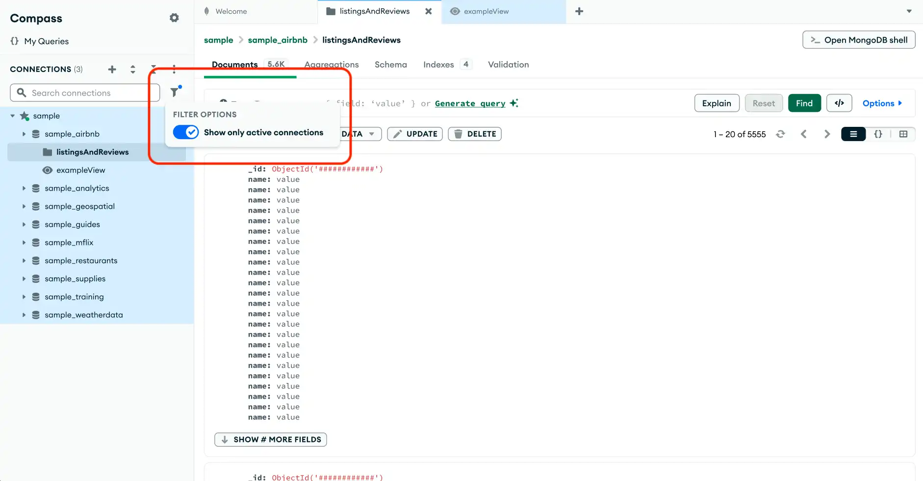 筛选的连接侧边栏