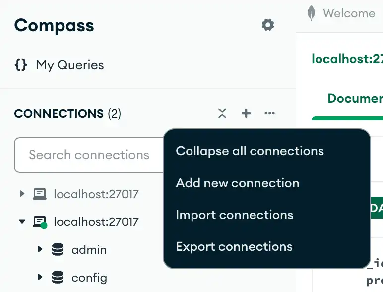 连接右键单击下拉菜单
