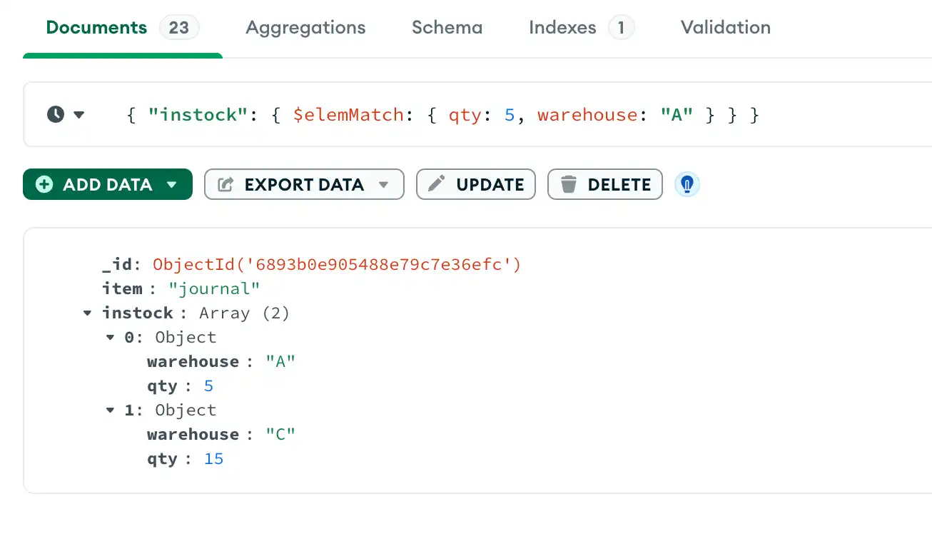 单个嵌套文档满足嵌套字段的多个查询条件